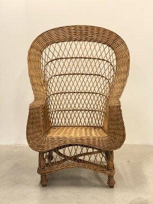 Wicker and Bamboo Armchairs, 1970s, Set of 4-NPC-1785721