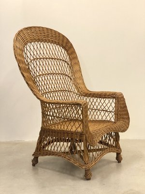 Wicker and Bamboo Armchairs, 1970s, Set of 4-NPC-1785721