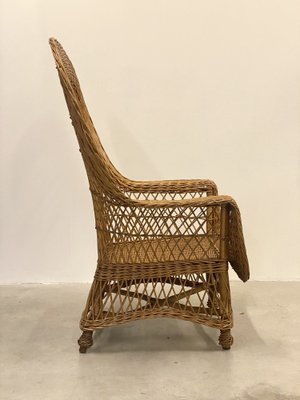 Wicker and Bamboo Armchairs, 1970s, Set of 4-NPC-1785721