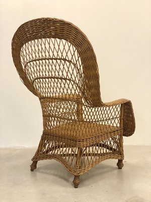 Wicker and Bamboo Armchairs, 1970s, Set of 4-NPC-1785721