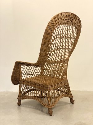 Wicker and Bamboo Armchairs, 1970s, Set of 4-NPC-1785721