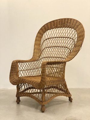 Wicker and Bamboo Armchairs, 1970s, Set of 4-NPC-1785721