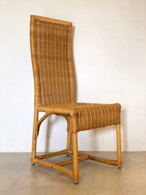 Wicker and Bamboo Chair, 1970s-NPC-1291147