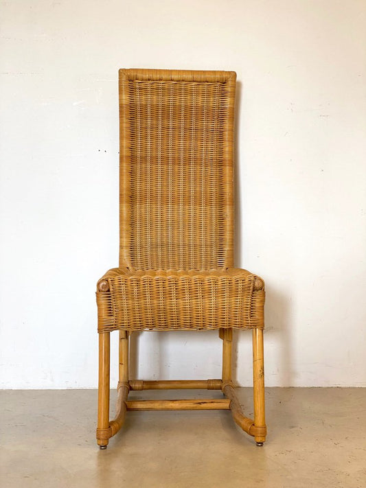 Wicker and Bamboo Chair, 1970s