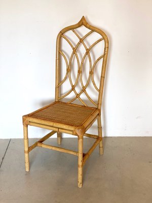 Wicker and Bamboo Chair, 1970s-NPC-1309712