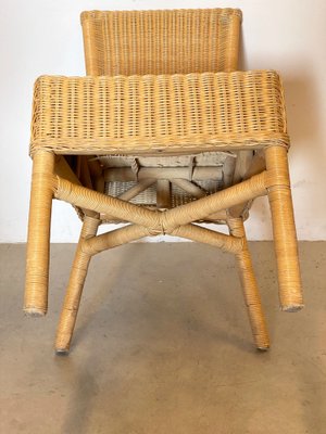 Wicker and Bamboo Chairs, 1970s, Set of 3-NPC-1291141