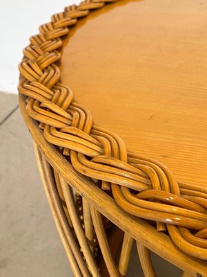 Wicker and Bamboo Coffee Table, 1970s-NPC-1069039