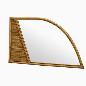 Wicker and Bamboo Mirror, 1970s-NPC-1334616