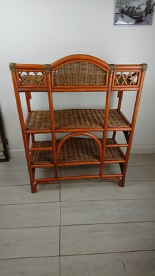 Wicker and Rattan Console Shelf-AJN-1448825