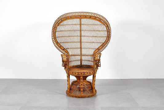 Wicker and Rattan Peacock Armchair from KOK Maison, 1970s