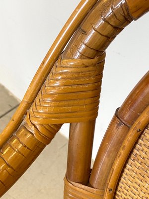 Wicker & Bamboo Armchairs, 1970s, Set of 2-NPC-1257168