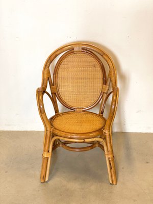 Wicker & Bamboo Armchairs, 1970s, Set of 2-NPC-1257168