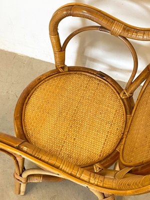 Wicker & Bamboo Armchairs, 1970s, Set of 2-NPC-1257168