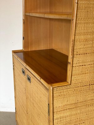 Wicker & Bamboo Bookshelf, 1970s-NPC-1257235