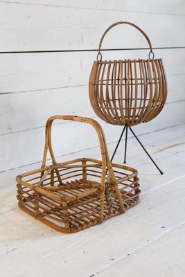 Wicker Basket Set, 1950s, Set of 2-EBW-2017290