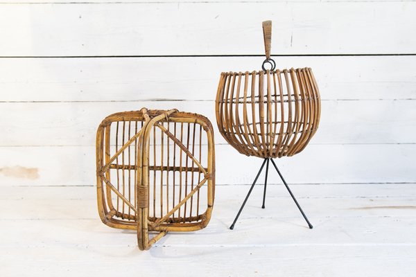 Wicker Basket Set, 1950s, Set of 2-EBW-2017290