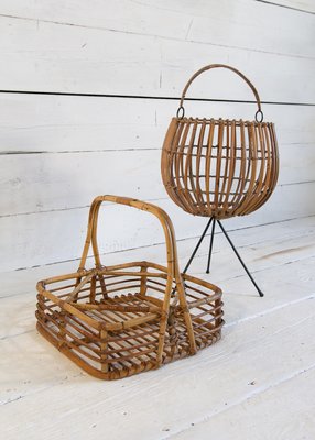 Wicker Basket Set, 1950s, Set of 2-EBW-2017290