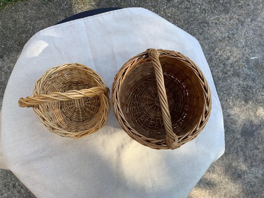 Wicker Baskets, 1960s, Set of 2-OXJ-1723333