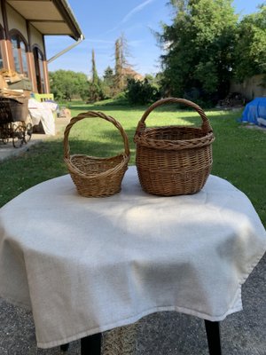 Wicker Baskets, 1960s, Set of 2-OXJ-1723333