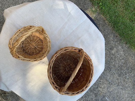 Wicker Baskets, 1960s, Set of 2-OXJ-1723333