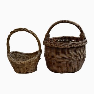 Wicker Baskets, 1960s, Set of 2-OXJ-1723333