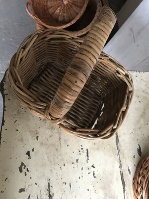 Wicker Baskets, 1960s, Set of 3-OXJ-773621