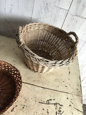 Wicker Baskets, 1960s, Set of 3-OXJ-773621