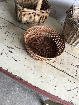 Wicker Baskets, 1960s, Set of 3-OXJ-773621