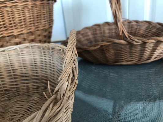 Wicker Baskets, 1970s, Set of 3-WQQ-1209511