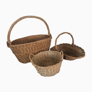 Wicker Baskets, 1970s, Set of 3-WQQ-1209511