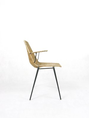 Wicker Chair by Campo e Graffi for Home Torino, Italy, 1950s-SAV-1079976