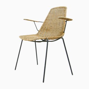 Wicker Chair by Campo e Graffi for Home Torino, Italy, 1950s-SAV-1079976