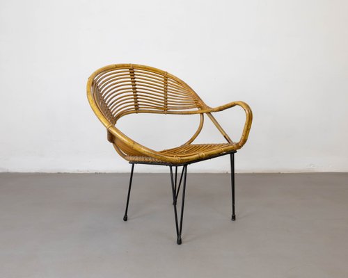 Wicker Chair by Tito Agnoli, 1950s-LMR-1089201