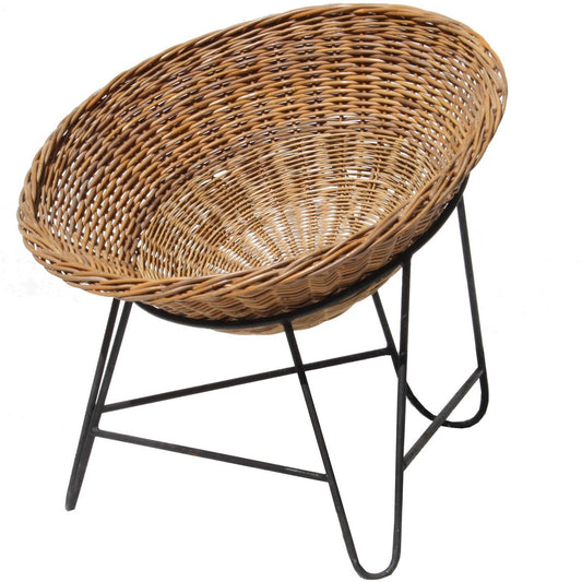 Wicker Chair in the Style of Mathieu Matégot, France, 1950