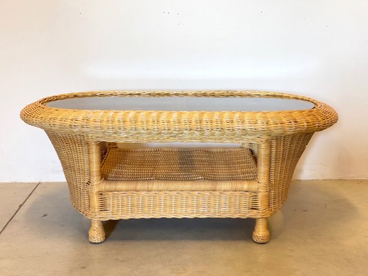 Wicker Coffee Table, 1980s-NPC-1254303