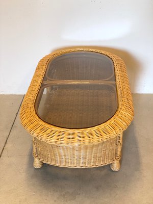 Wicker Coffee Table, 1980s-NPC-1254303