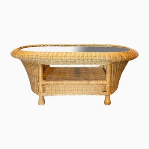 Wicker Coffee Table, 1980s-NPC-1254303