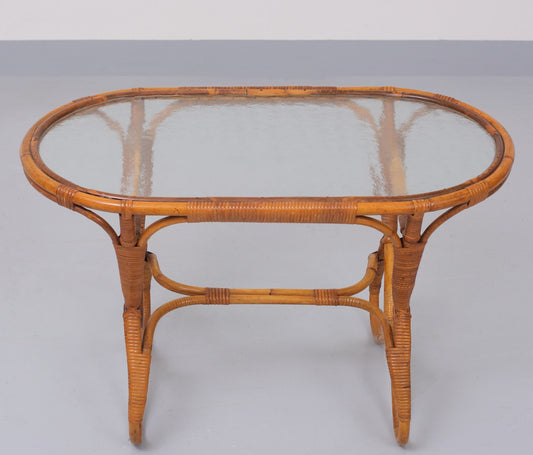 Wicker Coffee Table from Rohé Noordwolde, Holland, 1950s