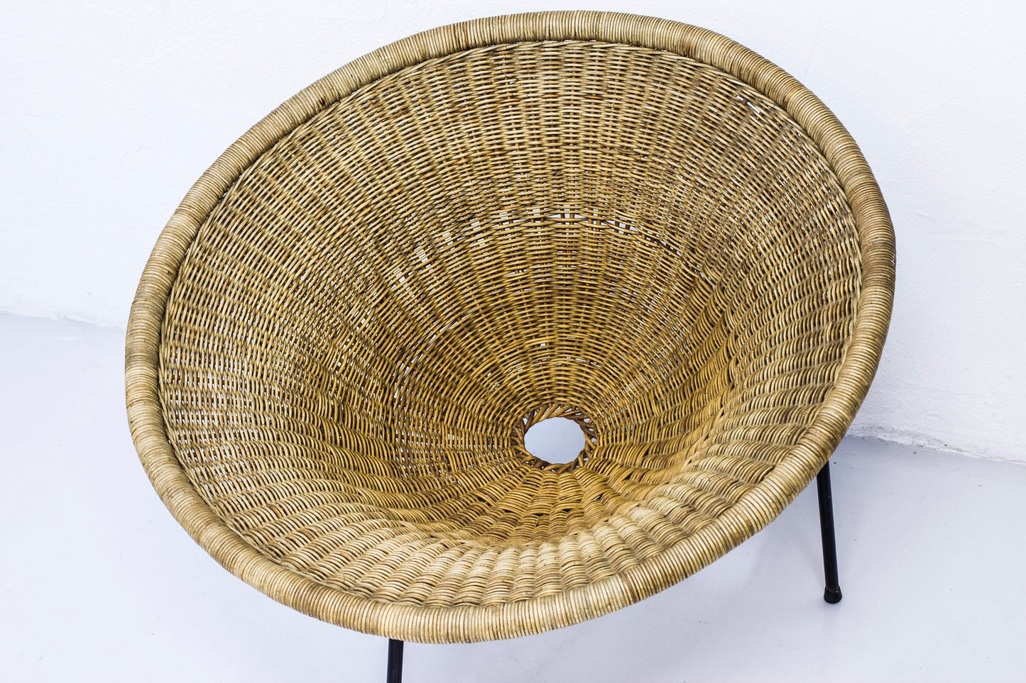 Wicker Easy Chair by Sven Staaf Attribution for Staaf & Almgren, 1950s