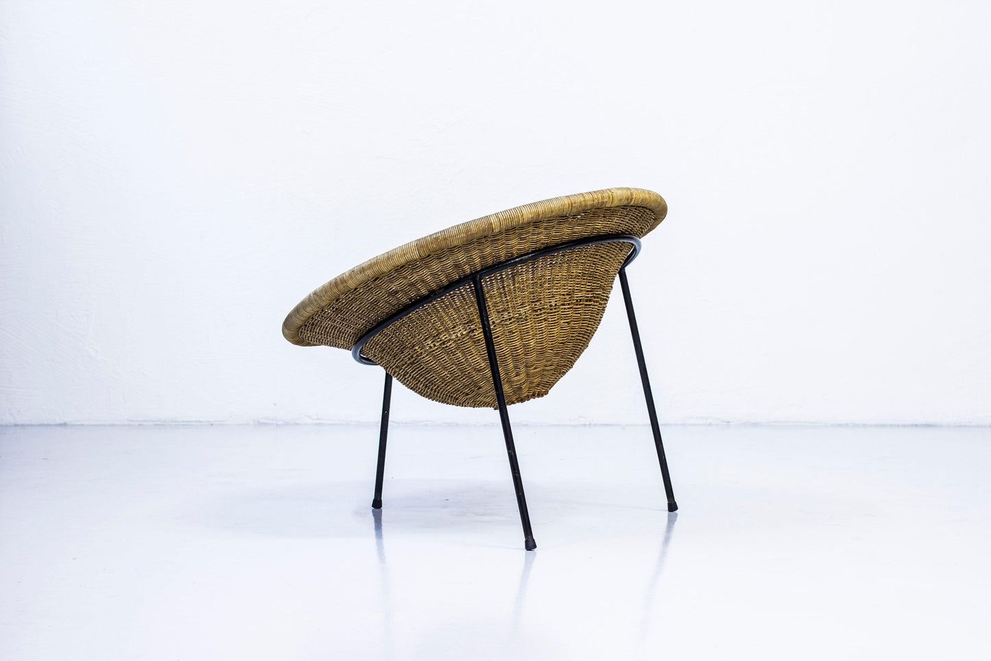 Wicker Easy Chair by Sven Staaf Attribution for Staaf & Almgren, 1950s