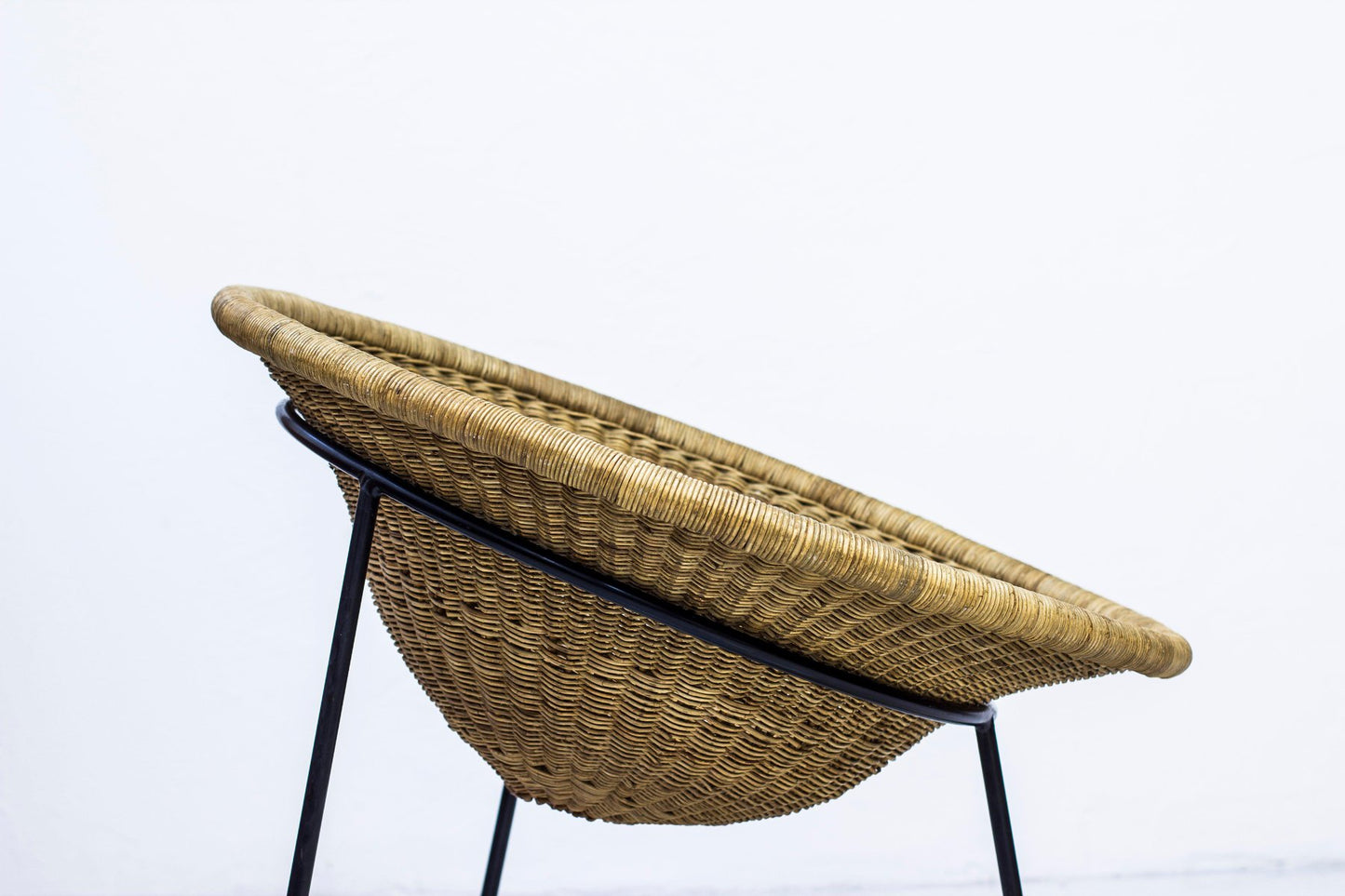 Wicker Easy Chair by Sven Staaf Attribution for Staaf & Almgren, 1950s