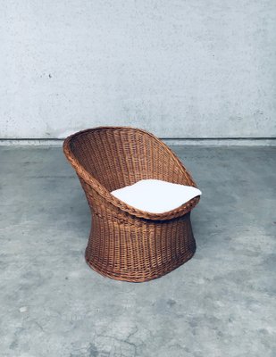 Wicker Egg Basket Lounge Chairs, 1950s, Set of 2-RQV-1761646