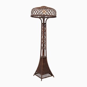 Wicker Floor Lamp by l.P.H. De Ridder Amsterdam, 1920s-GCG-2032353