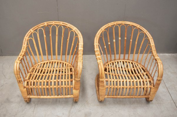 Wicker Garden Armchairs and Coffee Table, 1980s, Set of 3-VNC-2043155