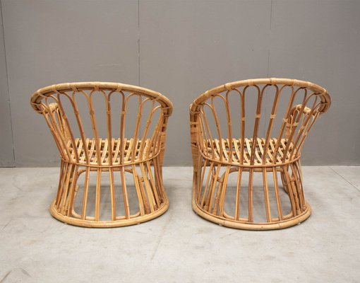 Wicker Garden Armchairs and Coffee Table, 1980s, Set of 3-VNC-2043155