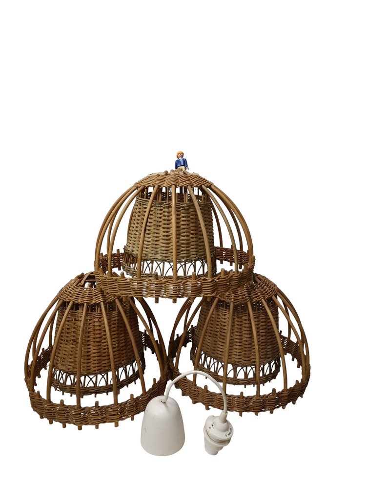 Wicker Lamp Shades, Set of 3