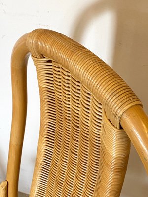 Wicker, Leather, and Bamboo Chairs, 1970s, Set of 2-NPC-1291145