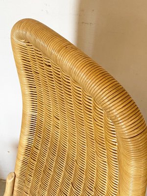 Wicker, Leather, and Bamboo Chairs, 1970s, Set of 2-NPC-1291142