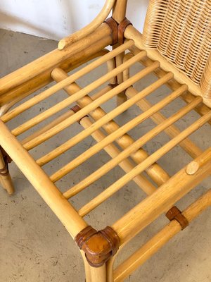 Wicker, Leather, and Bamboo Chairs, 1970s, Set of 2-NPC-1291145