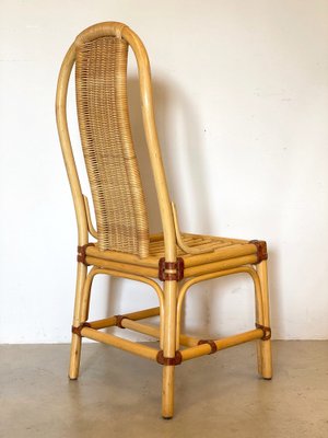 Wicker, Leather, and Bamboo Chairs, 1970s, Set of 2-NPC-1291145